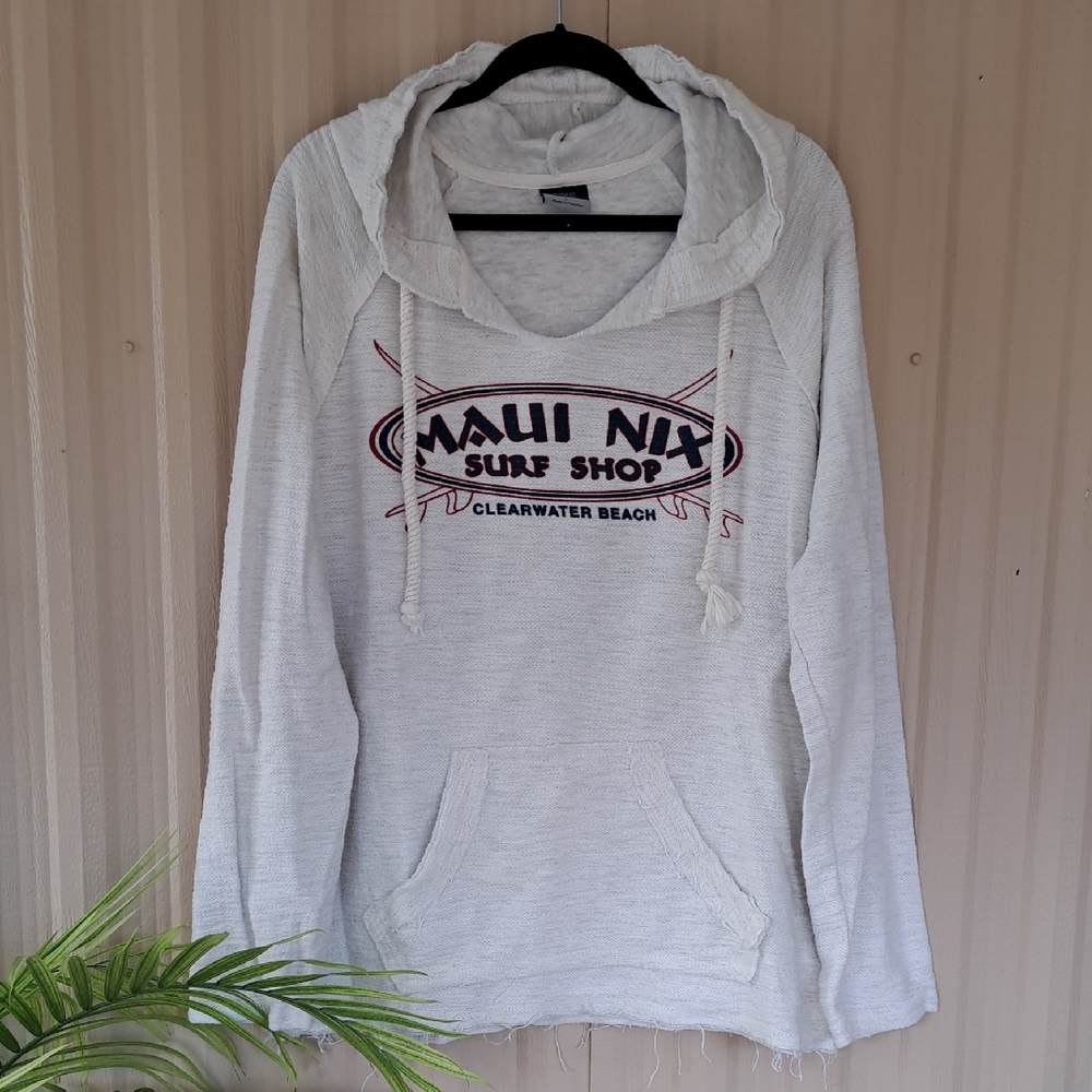 MV Sport Distressed Gray Hoodie.  Size Large.